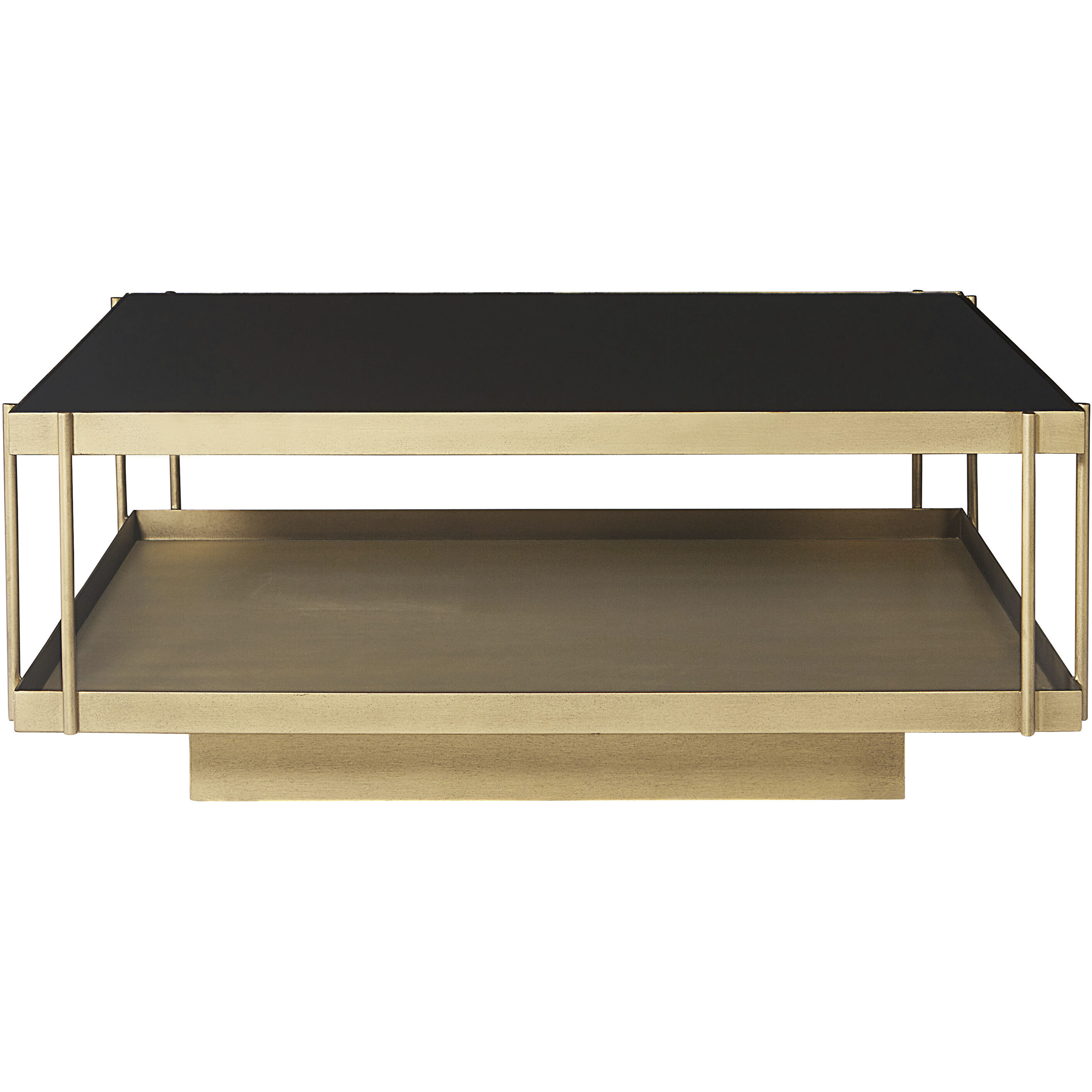 Finch 40 X 40 inch Black / Antique Brass Coffee Table